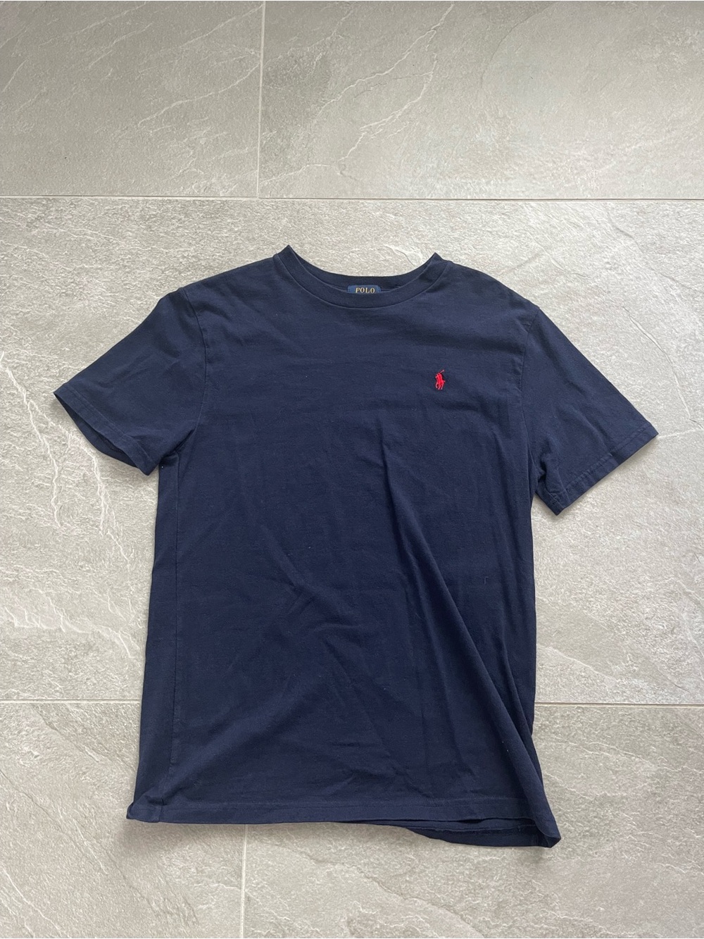 Polo by Ralph Lauren Navy Crewneck T-Shirt with Red Pony Logo